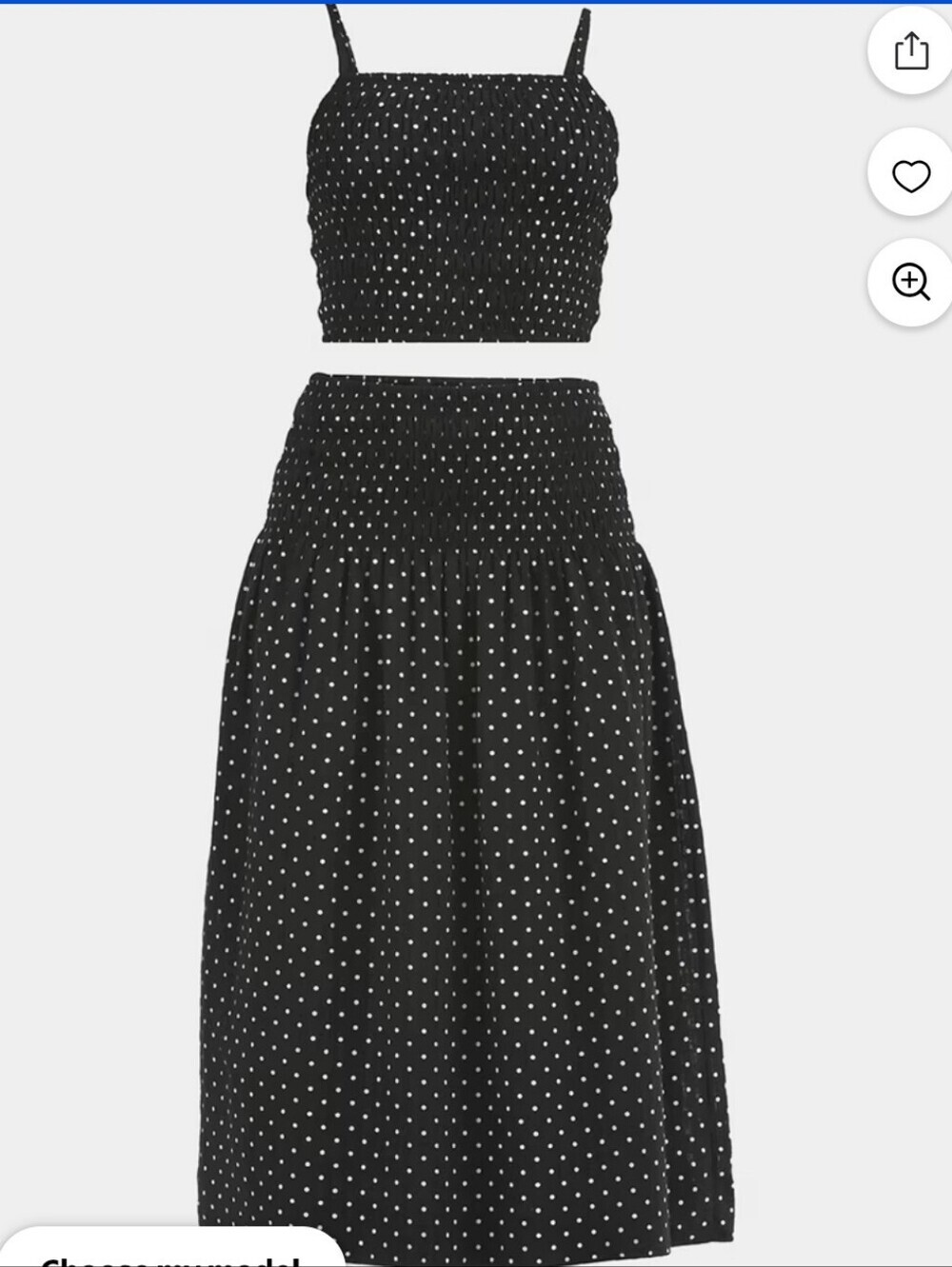 NWT Love Tree 2 Piece Satin Polka Dot Set Size M